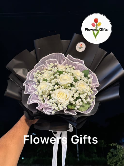 Premium Fresh White Rose Bouquet