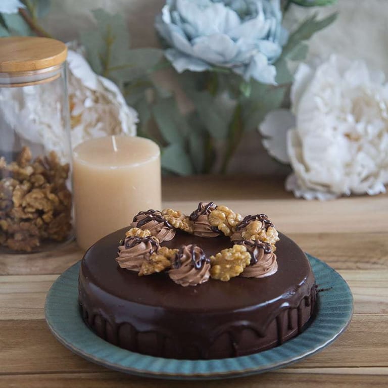Walnut Dutch Truffle Cake (Eggless) - Image 1