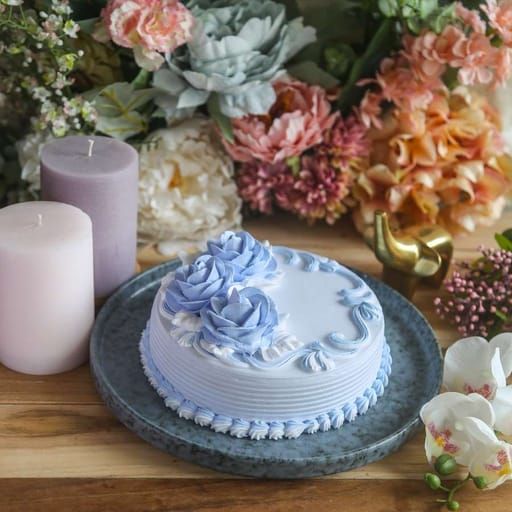 Purple Floral Dutch Truffle Cake (Eggless)