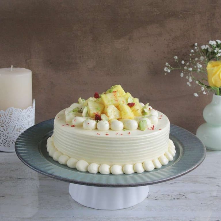 Pineapple French Buttercream Cake (Eggless) - Image 1