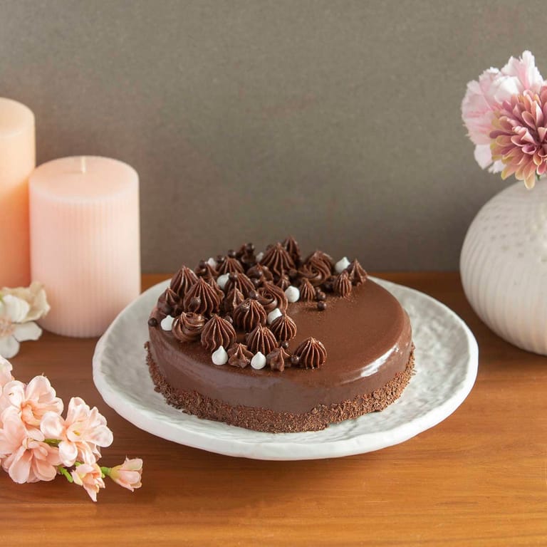 Cocoa Fudge Icing Cake (Eggless) - Image 1