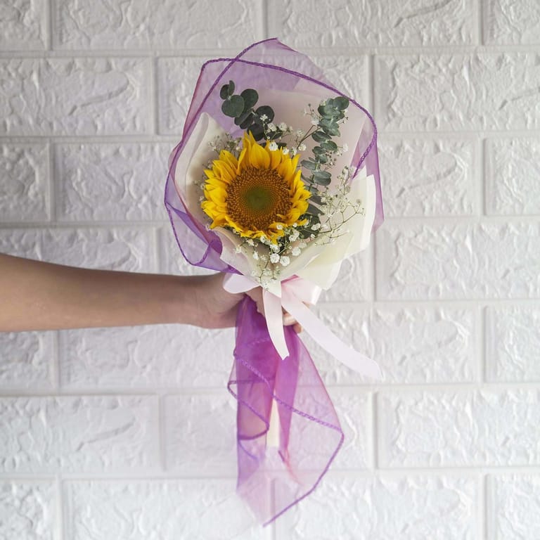 Hand Bouquet Of Sunflower eucalyptus - Image 1