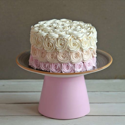 Pink And Peach Shaded Rosette Chocolate Cake (Eggless)