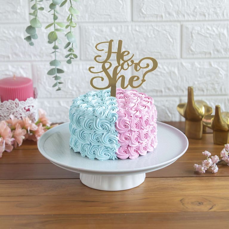 Baby Shower Rosette Cake 1kg (Eggless) - Image 1