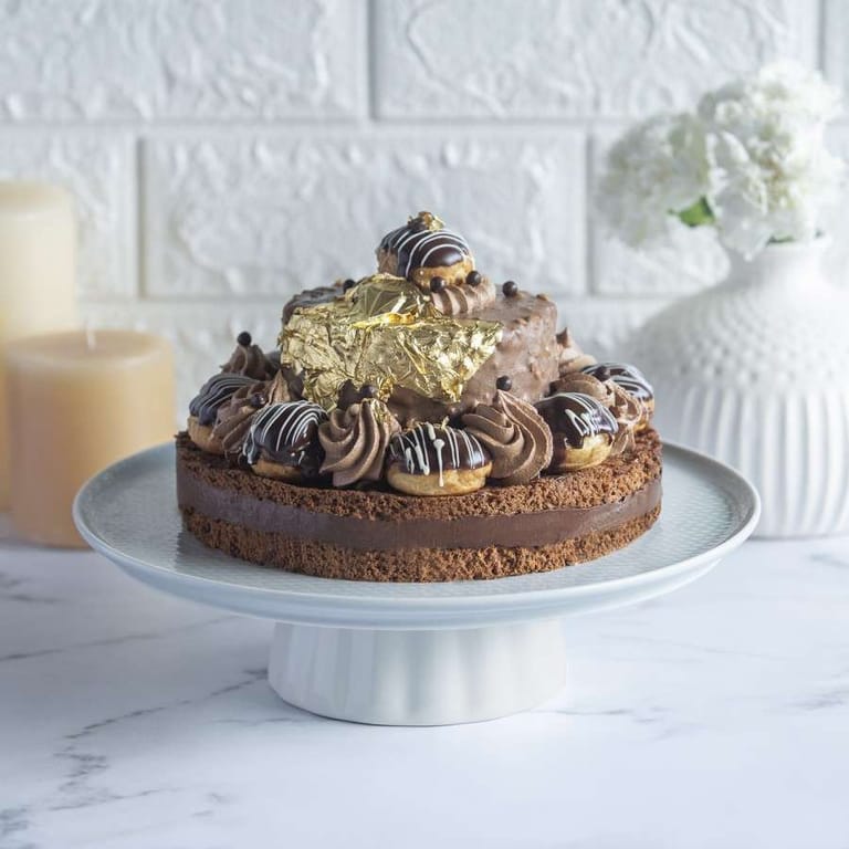 Chocolate Desire Cake with 99.9 % Gold Varak ( Contain Egg ) - Image 1