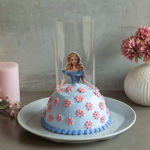 Barbie In Blue Dress Pull Me Up Cake (Eggless)