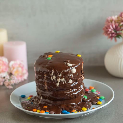M &amp; M's Chocolate Pull Me Up Cake (Eggless)