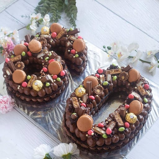 Numeric Number 60 Cake Chocolate Overloaded Cake (Eggless)