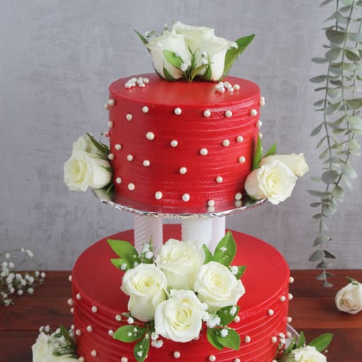 The Crimson Spell Two Tier Cake (Eggless)
