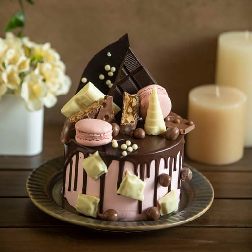 Blissful Overloaded Cake With Dark Chocolate (Eggless)