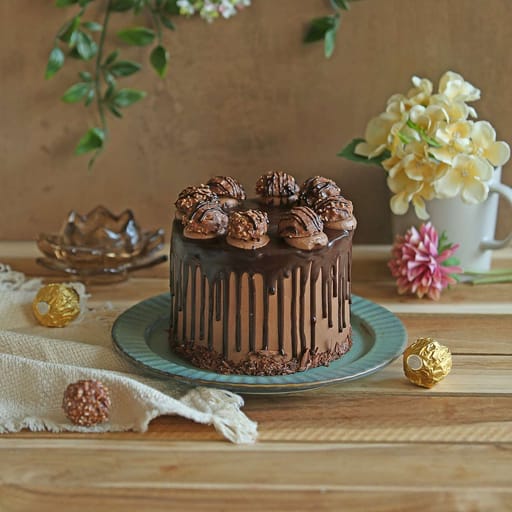 Ferrero Rocher chocolate cake (Eggless)