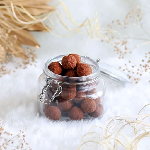 Cocoa Truffles in glass jar (Eggless)