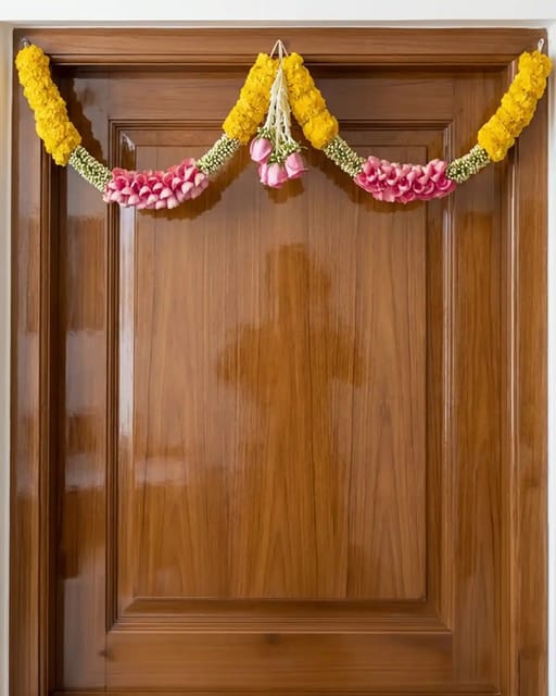 Festive Yellow Pink Toran