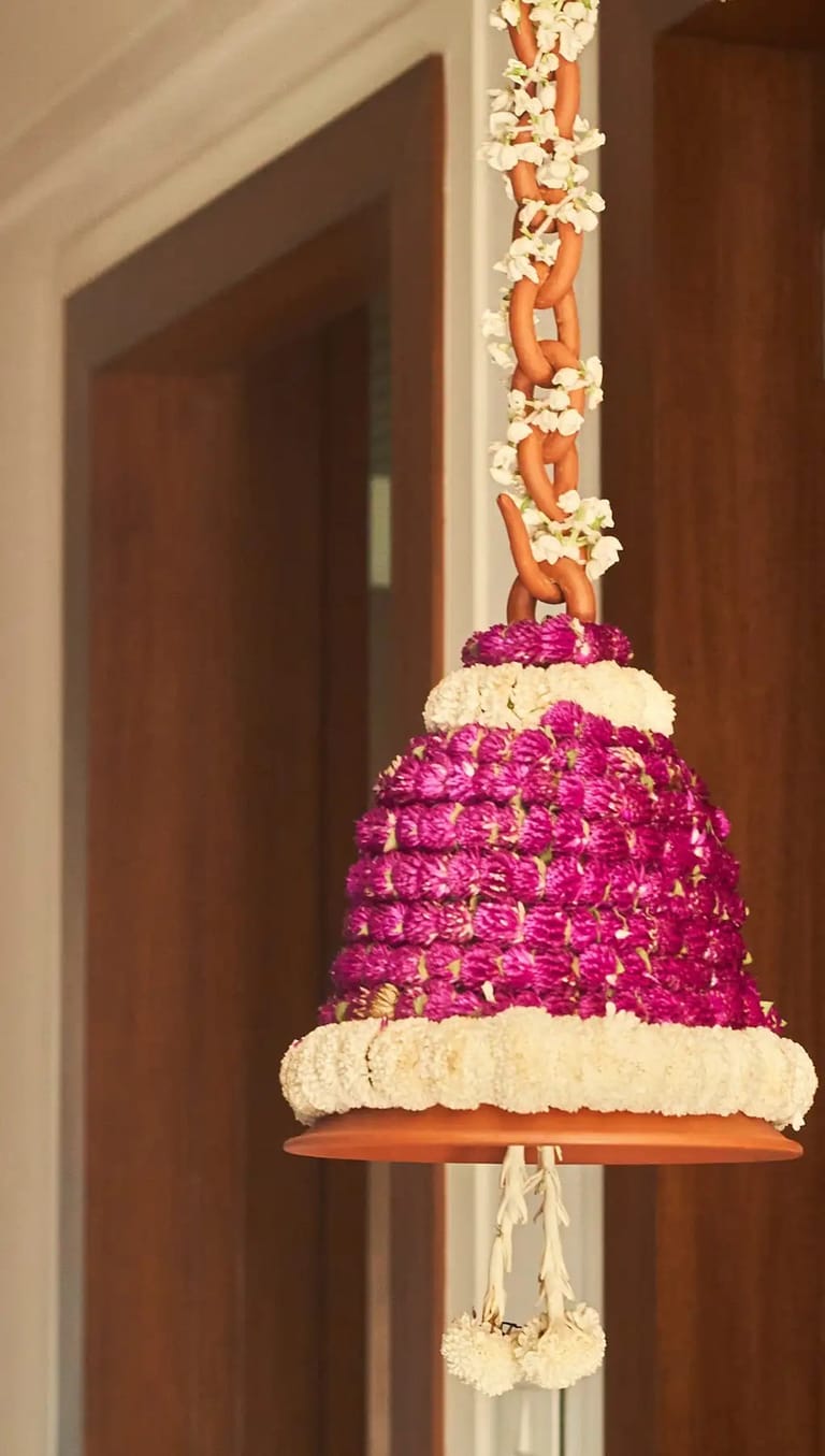 Purple Terracotta Floral Bell - Image 2