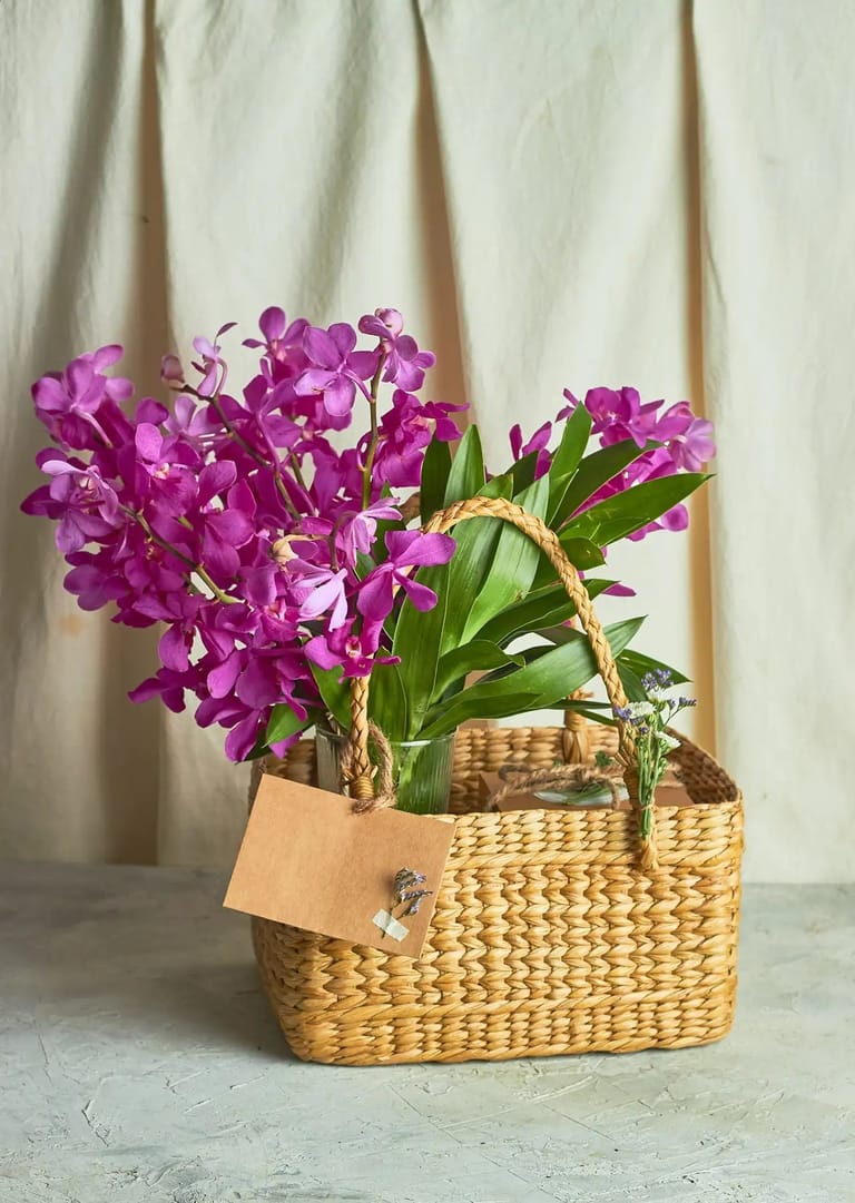 Orchids & Choco Almond Rocks Hamper - Image 2