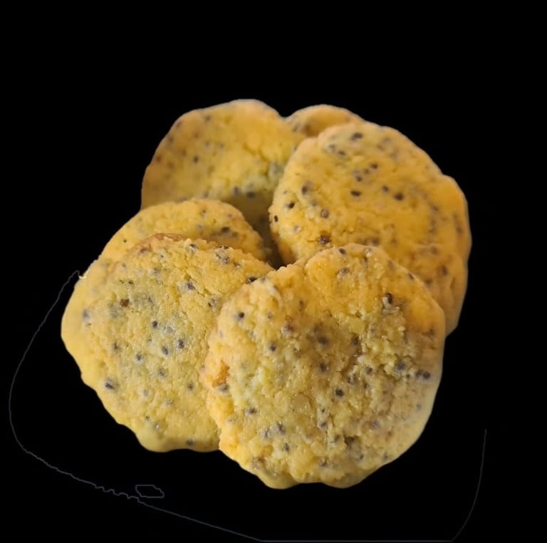 Keto Vegan Lemon Chia Seeds Almond Cookies - Image 1