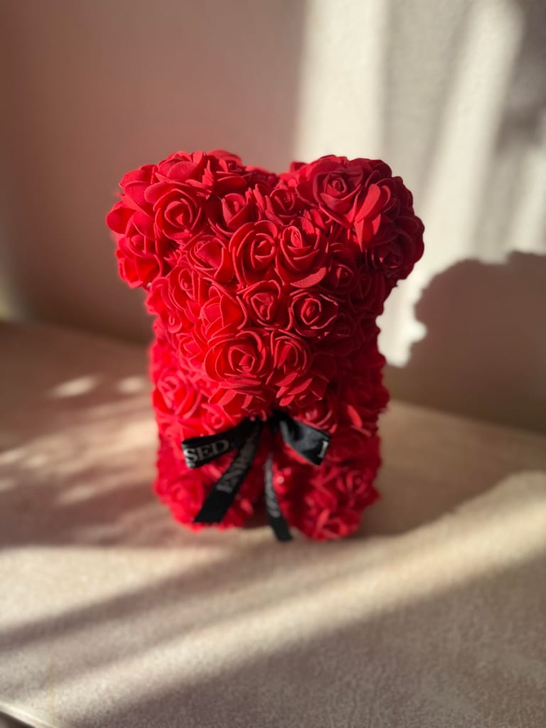 Rose Teddy Bear – Romantic Floral Gift - Image 1