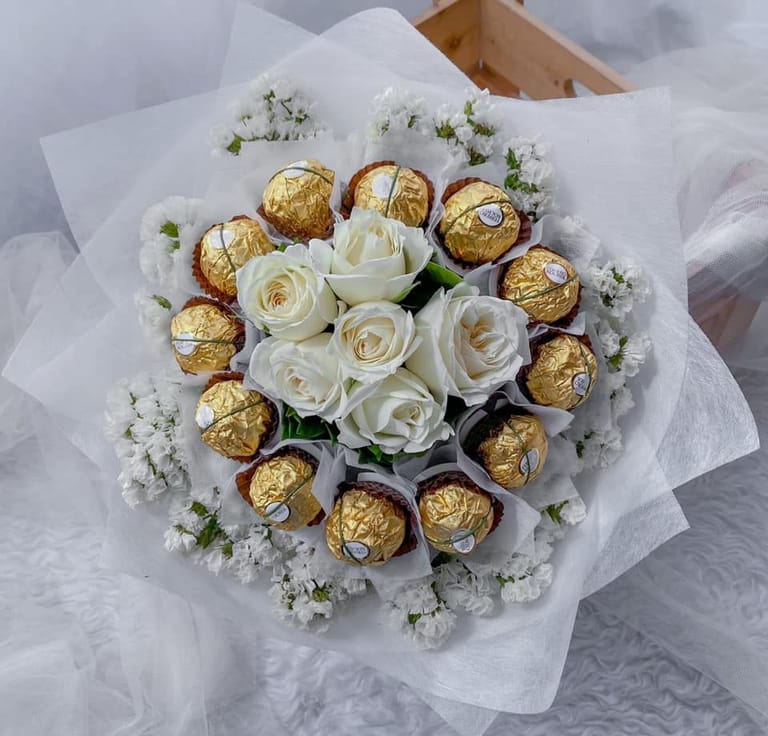 Floral Bouquet with Chocolates