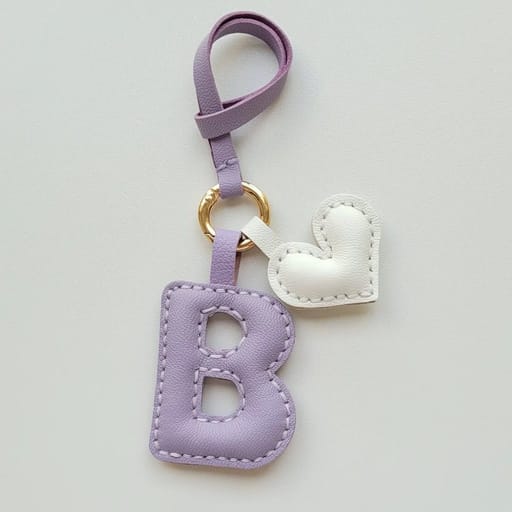 Monogrammed Leather Keychain